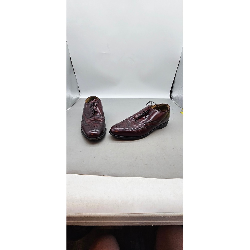 Hanover MasterFlex Mens Burgundy Leather Wingtip Oxford Brogue Dress Shoes USA